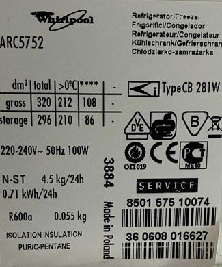Холодильник Whirlpool ARC5752 Б/В